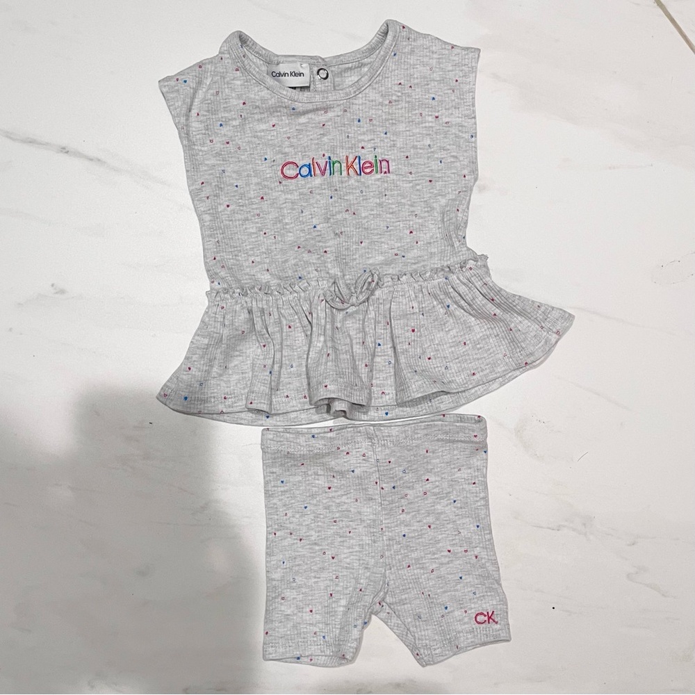 Calvin Klein Matching Set Baby Toddler Girl EUC